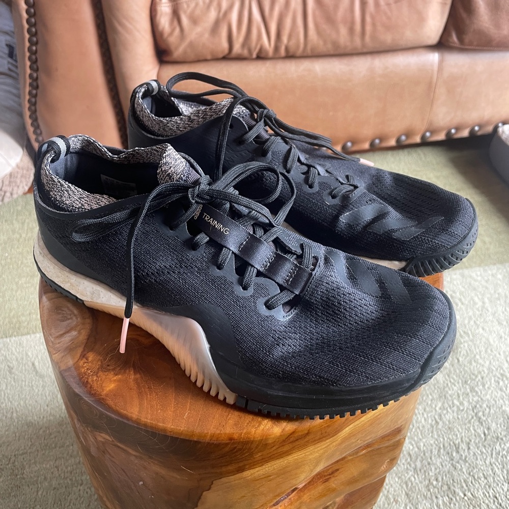 adidas Black and White crazy train athletic Shoes